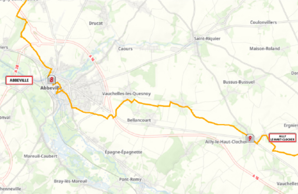 La Route du Poisson, itinéraire d'Abbeville à Ailly-Le-Haut-Clocher